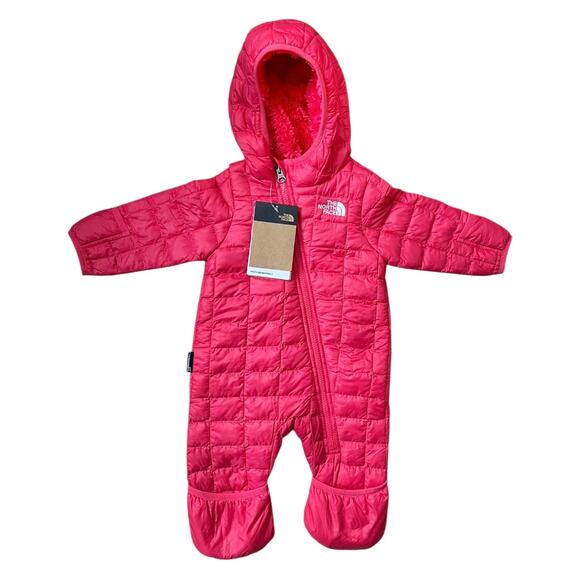 NEW The North Face Thermoball Eco Bunting Puffer Snowsuit Pink Infant 3-6 Month - Picture 1 of 10